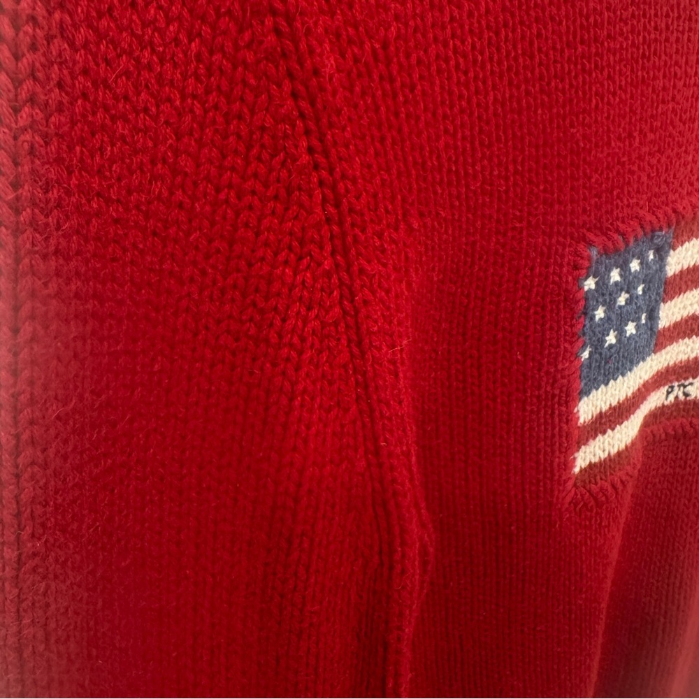 Ralph Lauren American Flag Sweater Youth Large Cotton Knit Americana 4th July - Picture 6 of 10